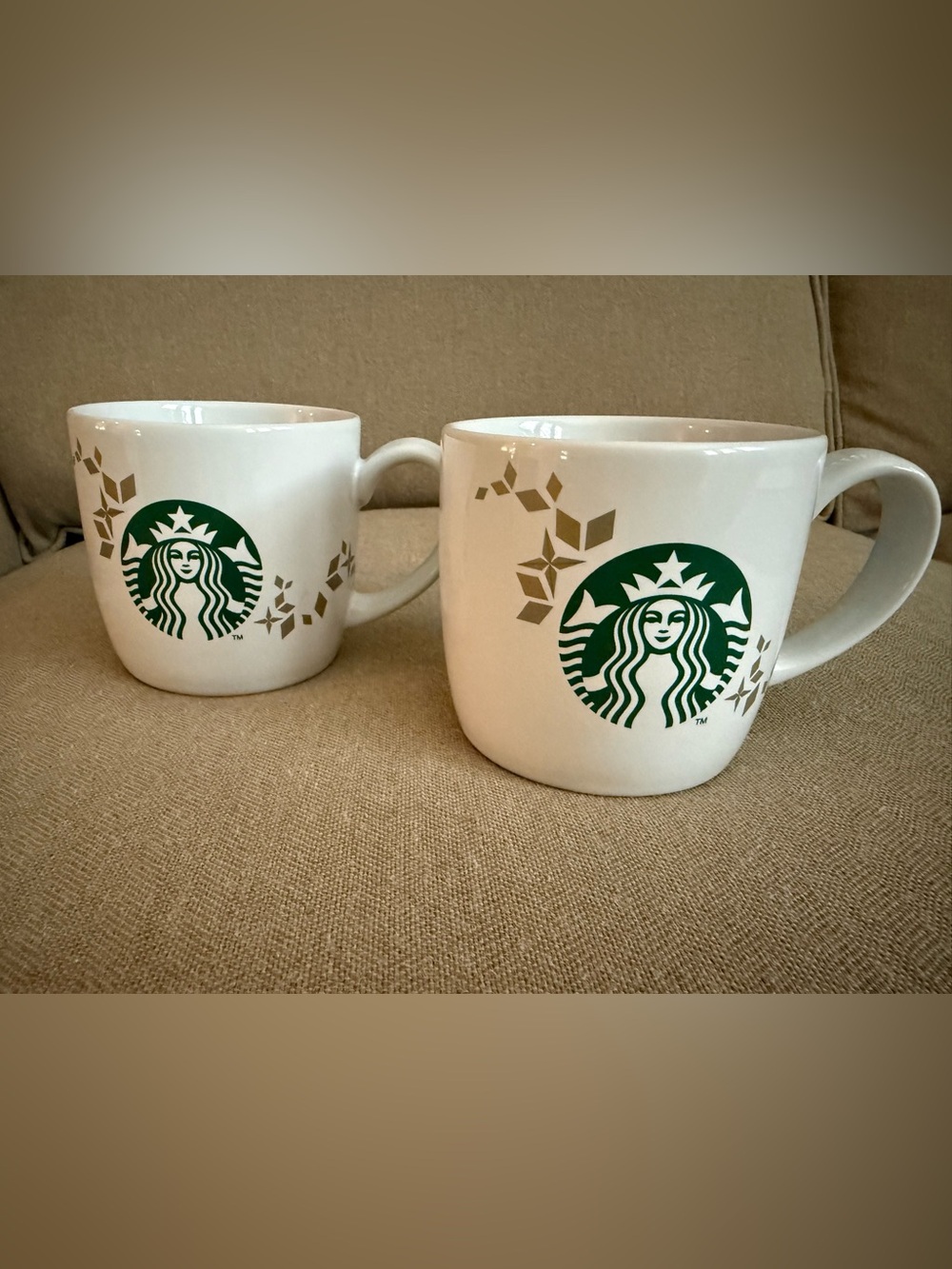 Starbucks Holiday Collection 2013 (2) White Ceramic Mugs